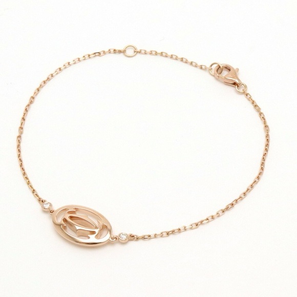 Cartier Double C de Cartier Diamond & 18k Rose Gold Logo Bracelet - Picture 2 of 7